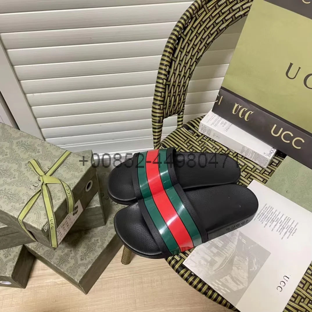 25 explosive slippers summer fashion outside wear women couples new striped thick soles non-slip word home bath bathroom