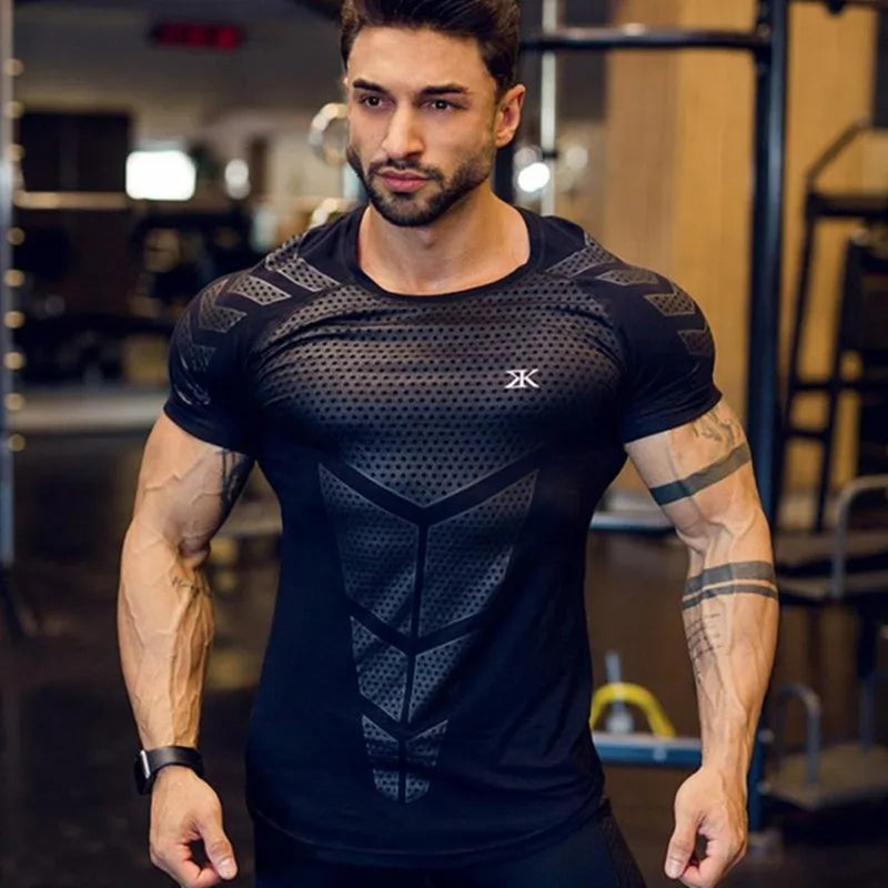 New large-type Men Compression T-shirt men Sporting Skinny Tees Shirt Male Gyms Running T-shirt Fitness Sports t-shirts men tops