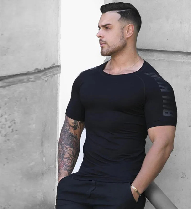New large-type Men Compression T-shirt men Sporting Skinny Tees Shirt Male Gyms Running T-shirt Fitness Sports t-shirts men tops