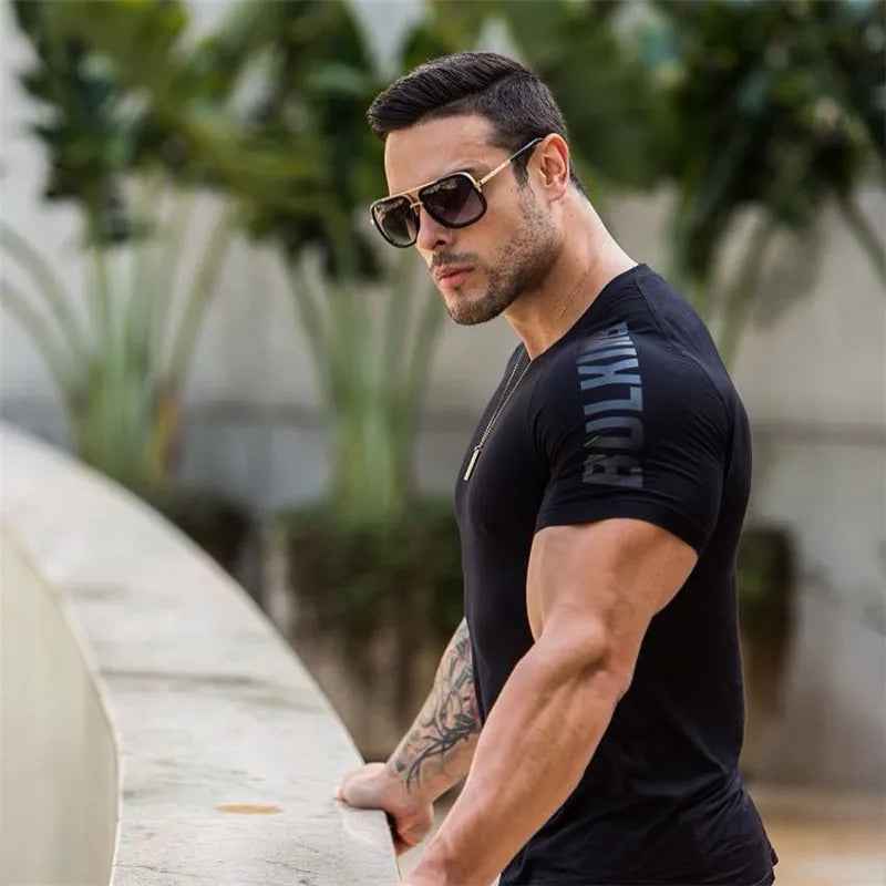 New large-type Men Compression T-shirt men Sporting Skinny Tees Shirt Male Gyms Running T-shirt Fitness Sports t-shirts men tops