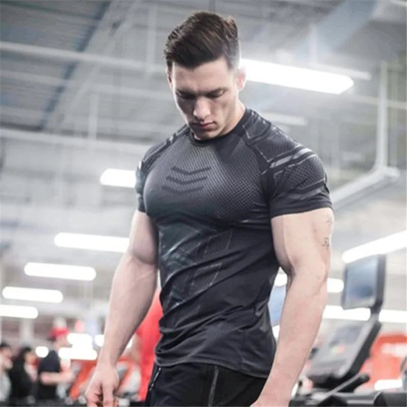 New large-type Men Compression T-shirt men Sporting Skinny Tees Shirt Male Gyms Running T-shirt Fitness Sports t-shirts men tops