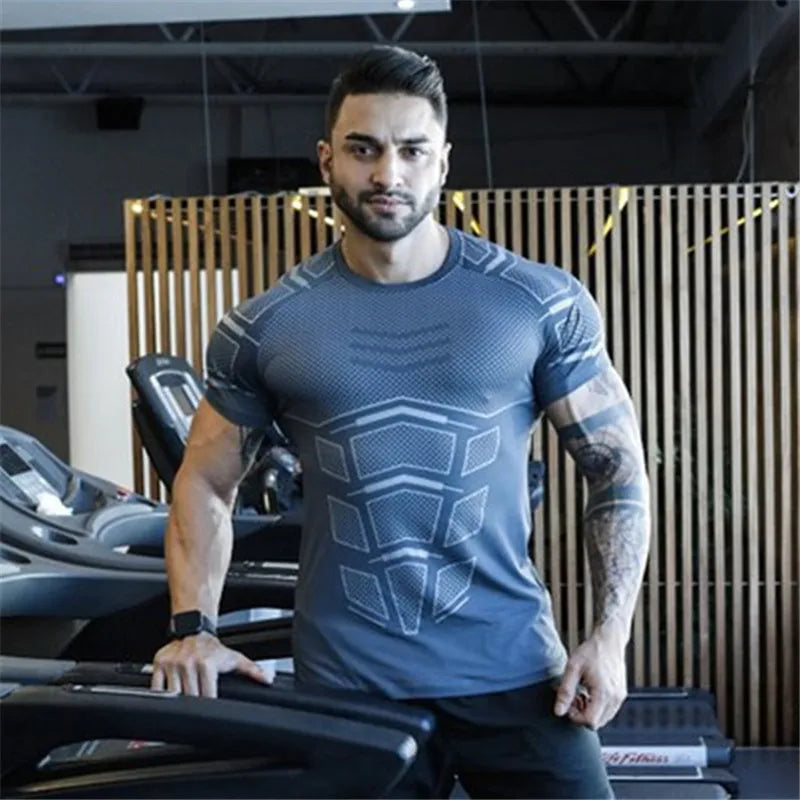 New large-type Men Compression T-shirt men Sporting Skinny Tees Shirt Male Gyms Running T-shirt Fitness Sports t-shirts men tops