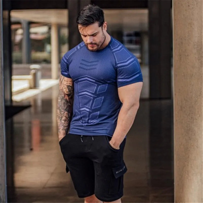 New large-type Men Compression T-shirt men Sporting Skinny Tees Shirt Male Gyms Running T-shirt Fitness Sports t-shirts men tops