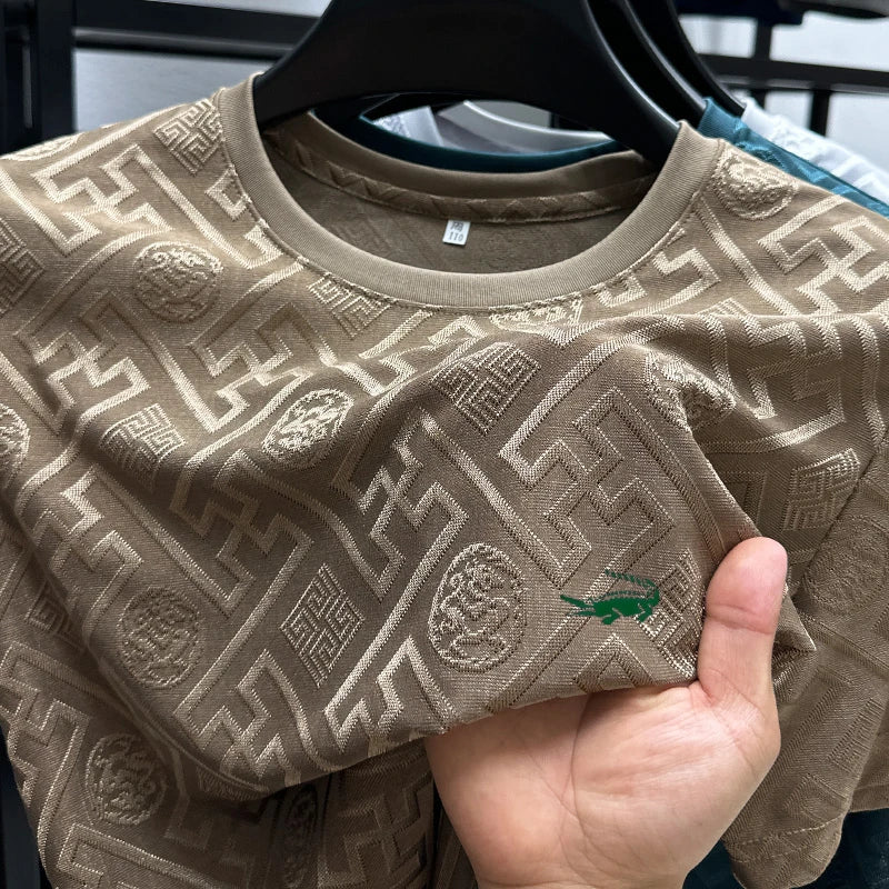 Cartelo  New Brand  Silk Breathable Short Sleeve Men O-neck Tops Fashion Designer 2025Summer Cool Comfortable T-shirt Clothing