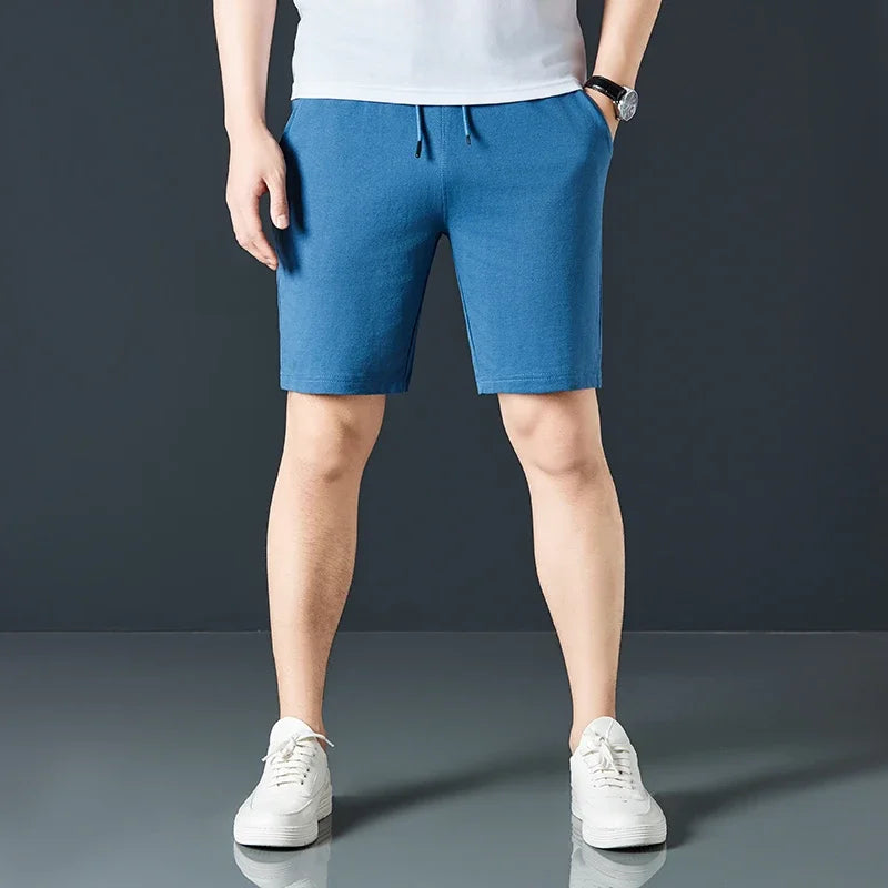 Men's Casual and Fashionable Pure Cotton Shorts with Drawstring and Comfortable Pants
