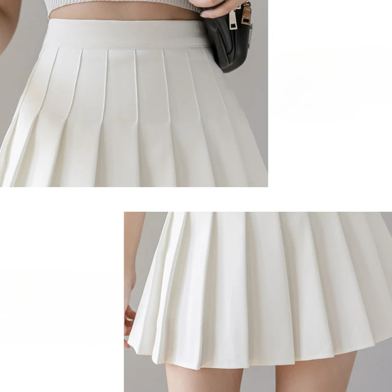 Summer High Waist Pleated Skirt Women Saias Vintage Sexy Mini Skirts Faldas Harajuku Casual Jupe Streetwear Woman Clothes New