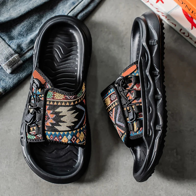 Men's fashion slippers summer soft-soled non-slip outdoor beach shoes casual slippers youth Joker tide sandals walking slippers