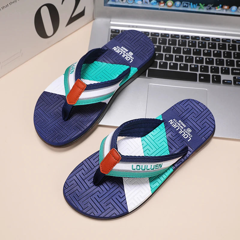 Men's summer sandals, simple, fashionable, versatile, lightweight, breathable, clip on sandals, non-slip outer, soft bottom