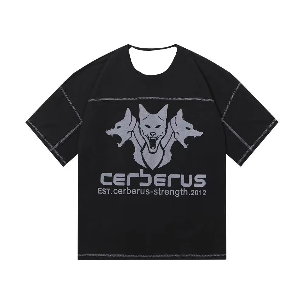 Cerberus T-shirts Graphic Short Sleeve Bodybuilding Basketball 3D Print T Shirt Workout Gym Men's Clothing Running Sports Tops