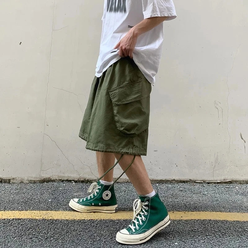 Wide Leg Shorts Men Short Oversize Vintage Men's Shorts for Summer Clothing Mens Sports Bermuda Running Workout Cargo Pants