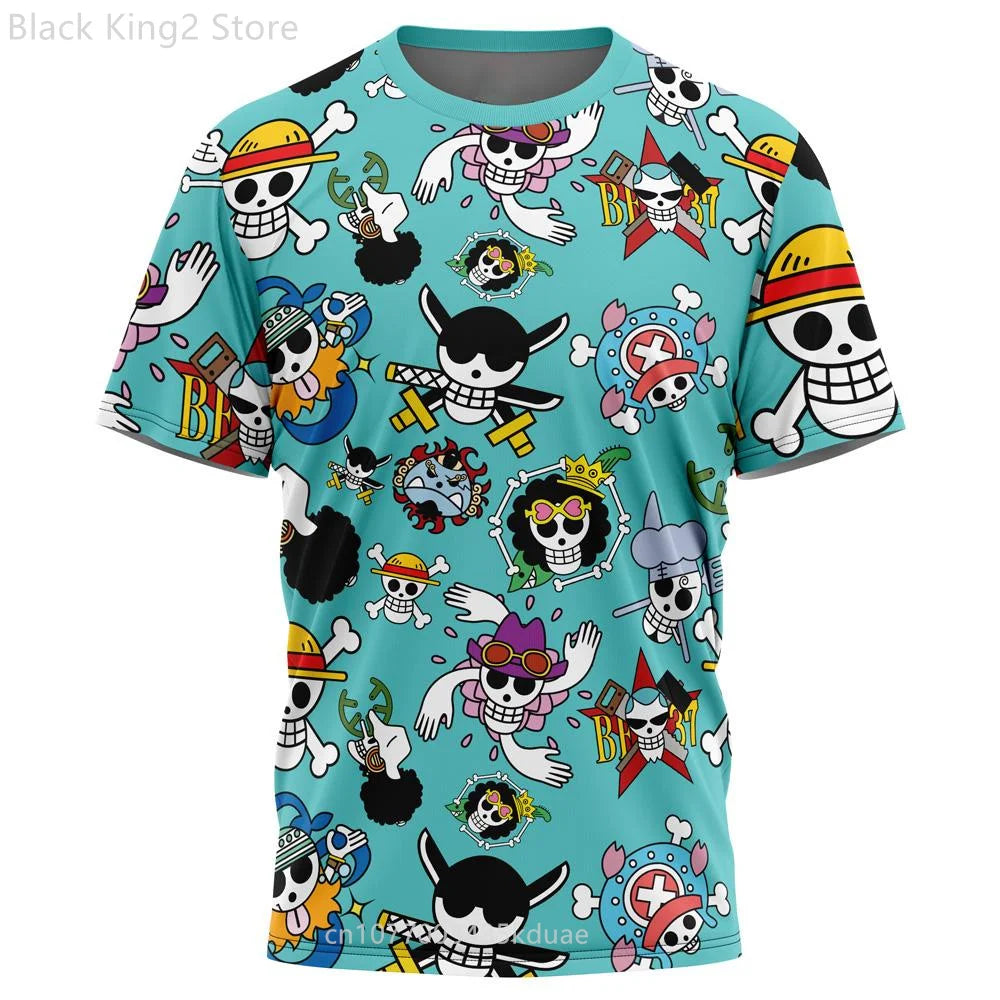 ONE PIECE Men's T-Shirt Harajuku 3D Printed Monkey D Luffy Pirate Anime Graphic T Shirt for Men Boys Short Sleeve Tops Clothing