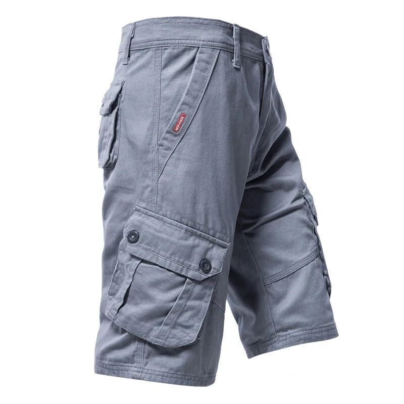 Summer Cargo Shorts for Men Multi Pockets Mens Shorts Casual Hiking Streetwear Cotton Shorts Outdoor Work Shorts for Men