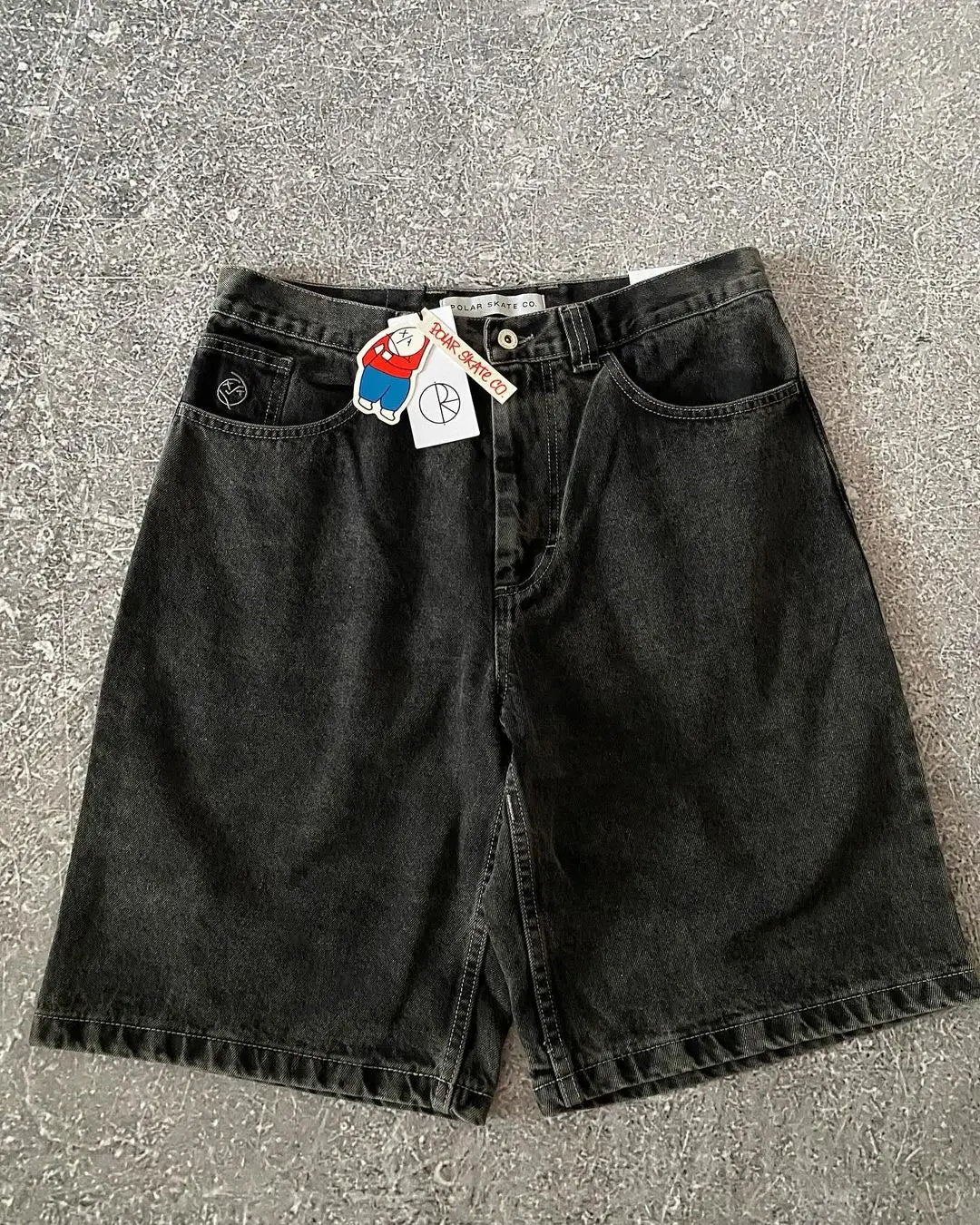 American retro summer vacation style denim shorts design niche letter printing high street loose casual sports men's shorts