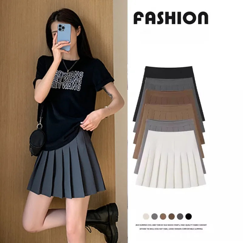 Summer High Waist Pleated Skirt Women Saias Vintage Sexy Mini Skirts Faldas Harajuku Casual Jupe Streetwear Woman Clothes New