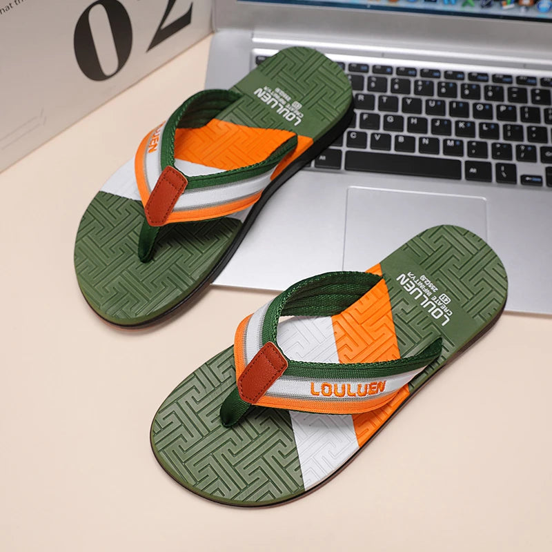 Men's summer sandals, simple, fashionable, versatile, lightweight, breathable, clip on sandals, non-slip outer, soft bottom