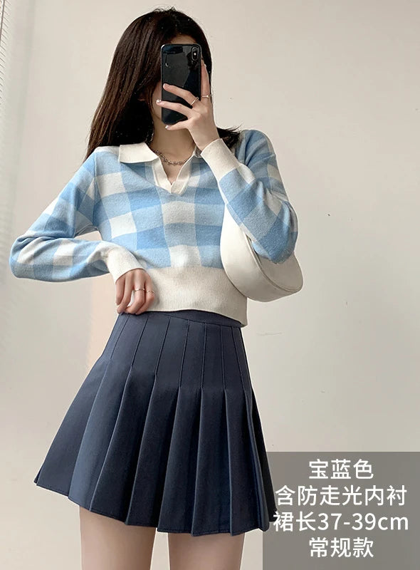 Summer High Waist Pleated Skirt Women Saias Vintage Sexy Mini Skirts Faldas Harajuku Casual Jupe Streetwear Woman Clothes New