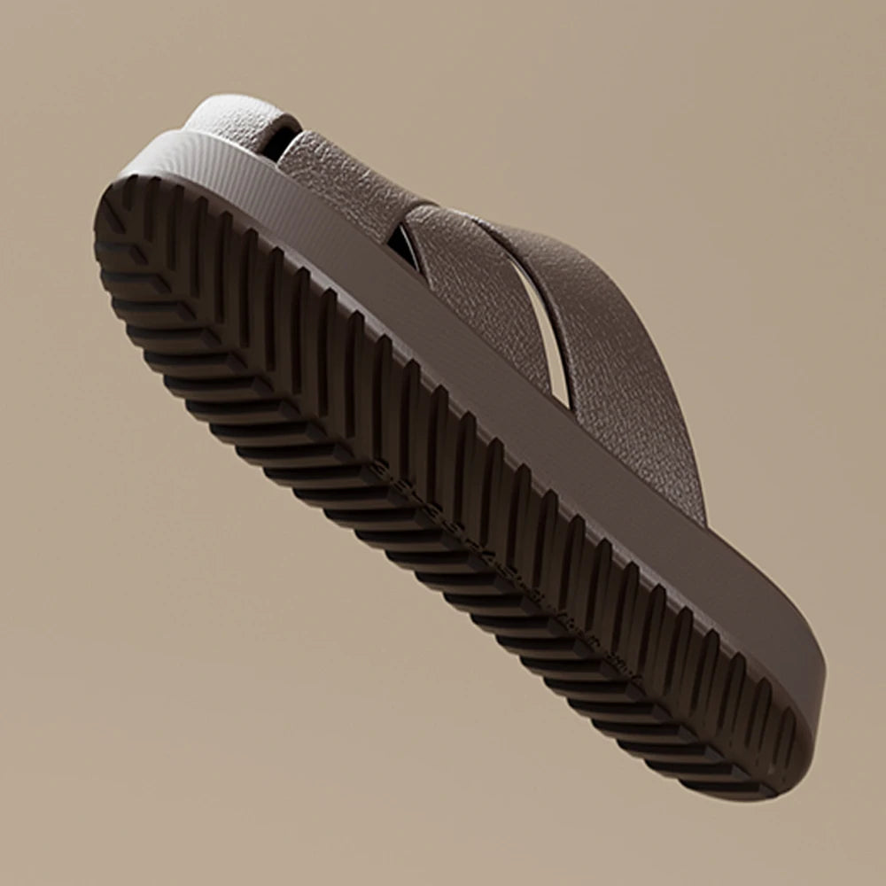 ZHIDA Comfort Thick Soled Slippers Men Summer Outdoor Waterproof Breathable Beach Shoes Fashion Soft Soled Sports Sandals