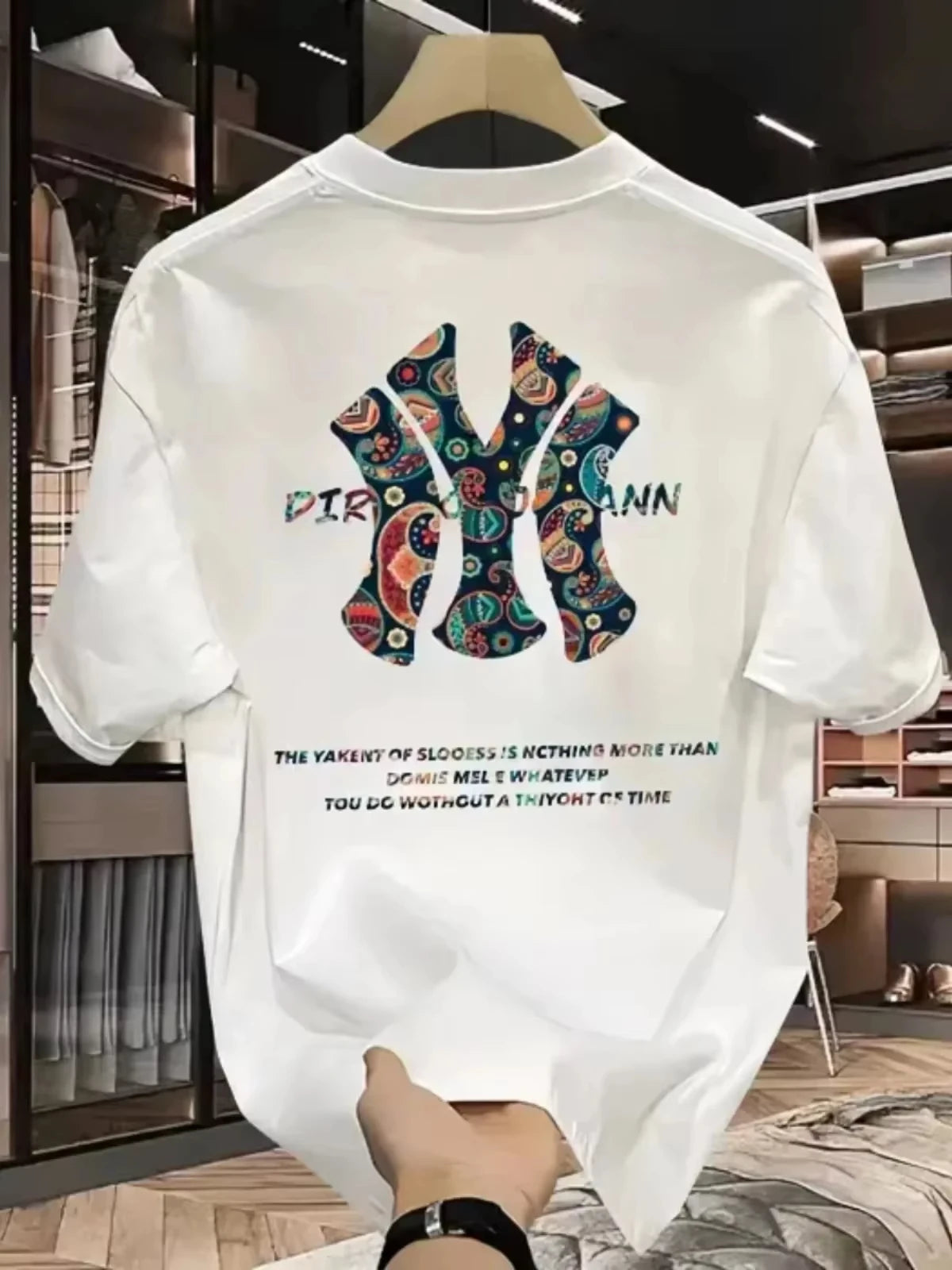 Summer 25 New Korean Men's and Women's High Quality Casual Crew-neck Print Short Sleeve Light Luxury Lovely T-shirt