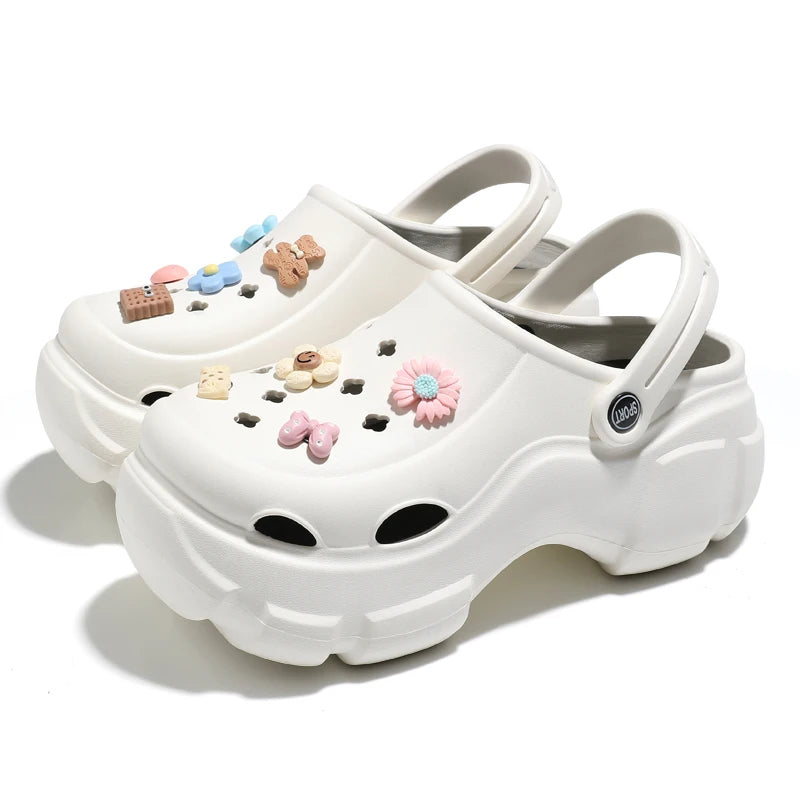 Thick Bottom Women Cave Shoes Heightened Platform Beach Sandals Fashion Comfortable Indoor Outdoor Slippers