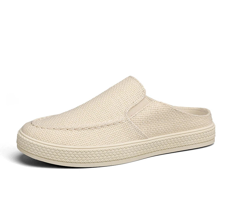 Men's canvas slippers summer outdoor anti-slip soft-sole fashion youth casual slippers driving sandals Joker tide half slippers