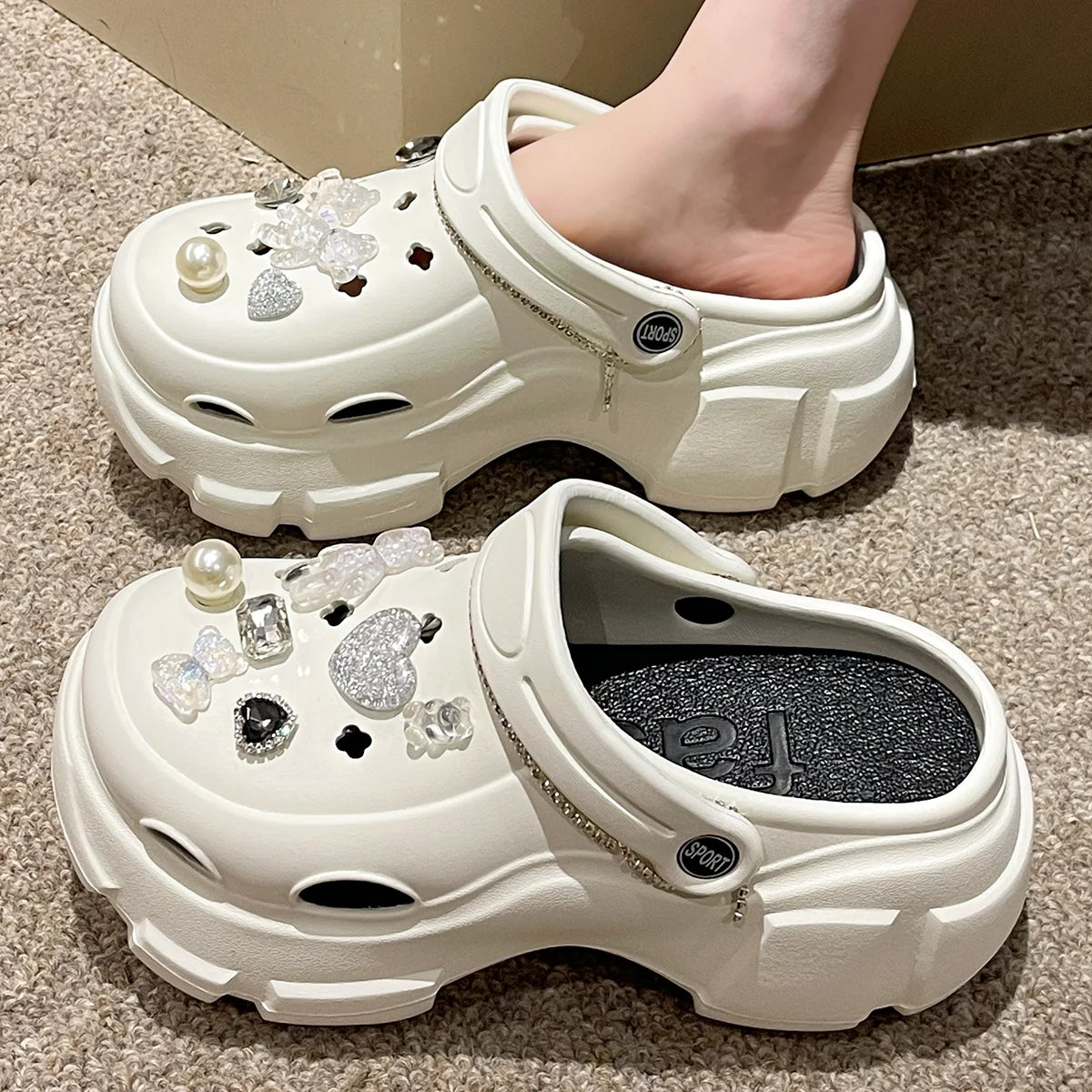 Thick Bottom Women Cave Shoes Heightened Platform Beach Sandals Fashion Comfortable Indoor Outdoor Slippers