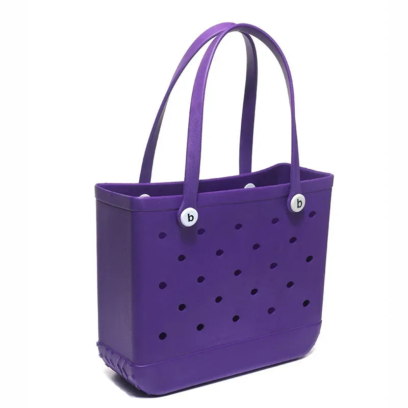 Beach bogg Bag Tote Silicone Basket Waterproof Travel Jelly Handbag Women Picnic Basket Multi-Purpose Croc Handbag Shopping Bags