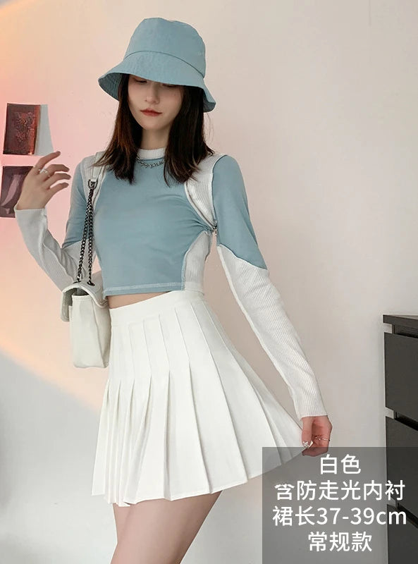 Summer High Waist Pleated Skirt Women Saias Vintage Sexy Mini Skirts Faldas Harajuku Casual Jupe Streetwear Woman Clothes New