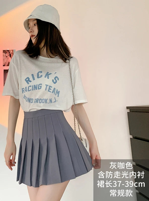 Summer High Waist Pleated Skirt Women Saias Vintage Sexy Mini Skirts Faldas Harajuku Casual Jupe Streetwear Woman Clothes New