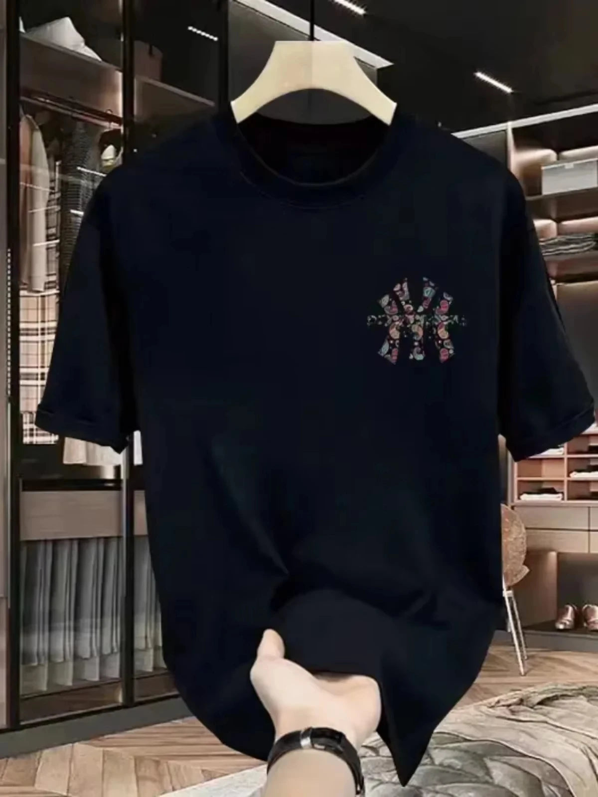 Summer 25 New Korean Men's and Women's High Quality Casual Crew-neck Print Short Sleeve Light Luxury Lovely T-shirt