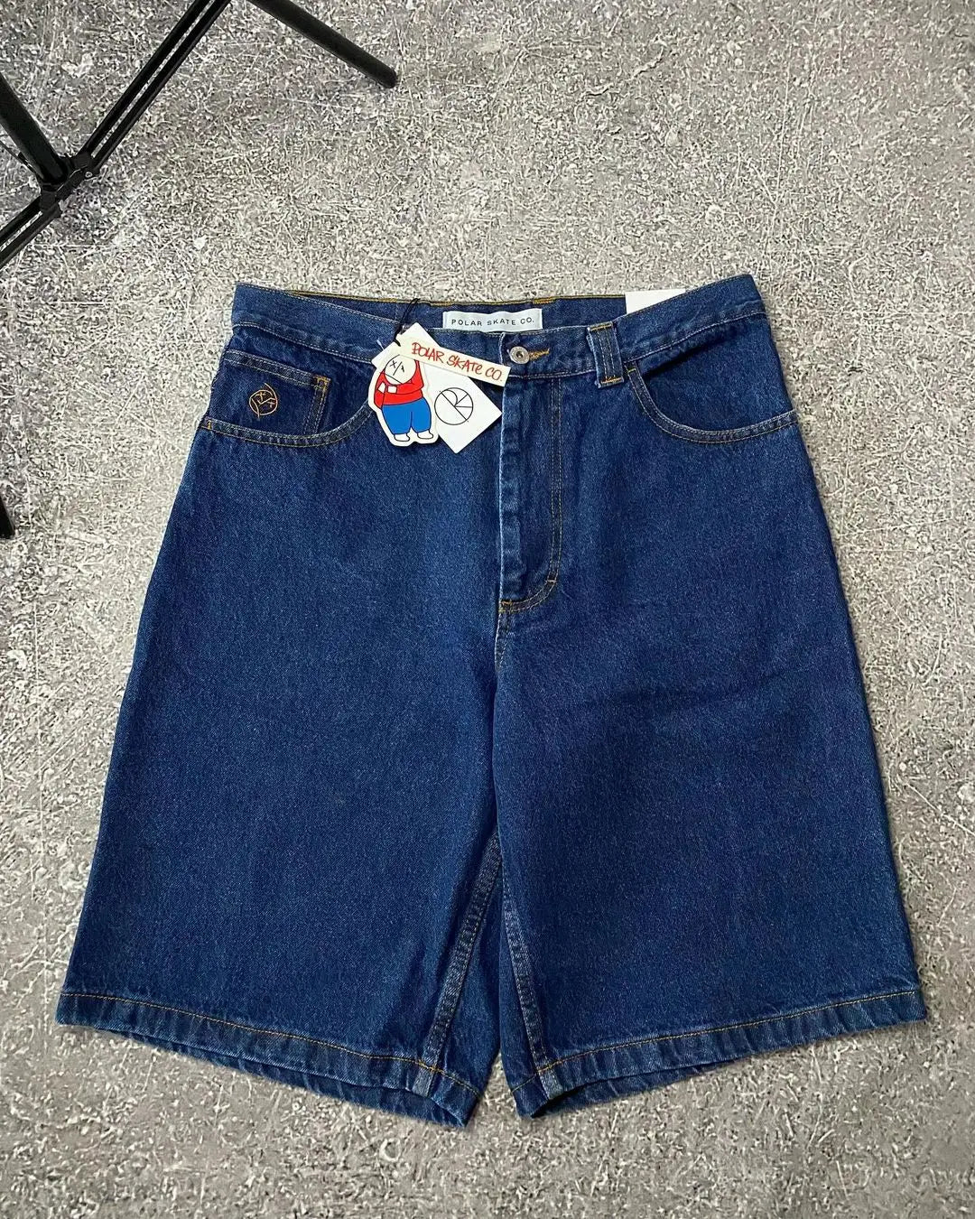 American retro summer vacation style denim shorts design niche letter printing high street loose casual sports men's shorts