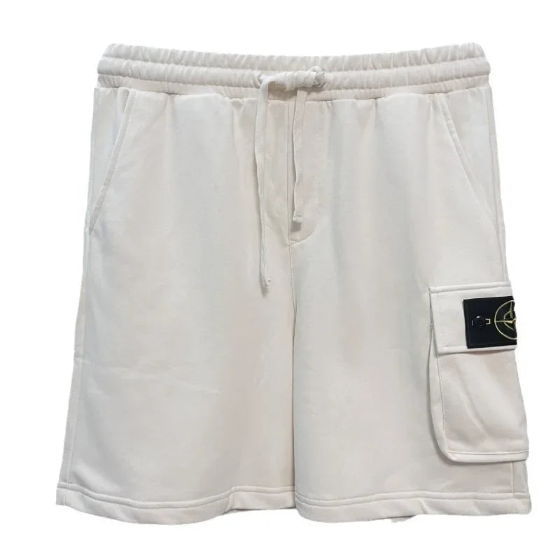 Cross-border Stone Men's Women's Casual Shorts Summer New Pocket Sleeve Basic Style Trendy Fashion Short Pants