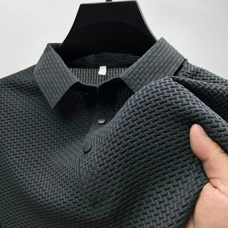 Upto XS-7XL Men's Short Sleeve T-shirt Cool and Breathable POLO Shirt Business Casual Sweat-absorbing Top Tees
