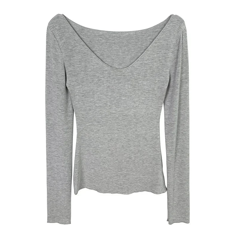 T Shirt Women Basic Casual 2025 Summer T-Shirt O Neck Woman Clothes Sexy Low Chest See Through Soft Slim Tops Tee Shirt Femme