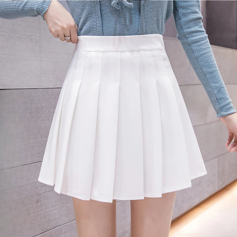 Summer High Waist Pleated Skirt Women Saias Vintage Sexy Mini Skirts Faldas Harajuku Casual Jupe Streetwear Woman Clothes New