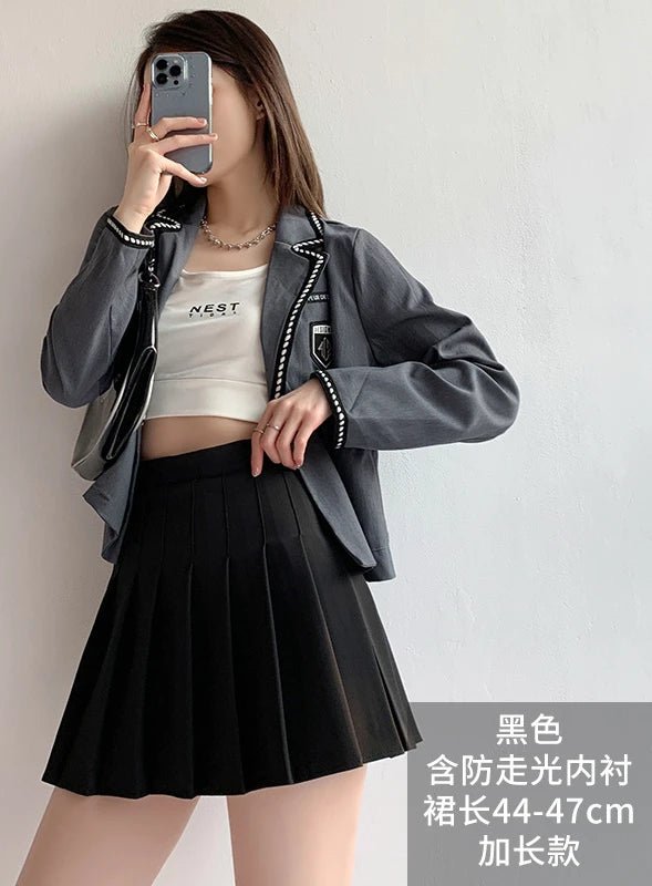 Summer High Waist Pleated Skirt Women Saias Vintage Sexy Mini Skirts Faldas Harajuku Casual Jupe Streetwear Woman Clothes New