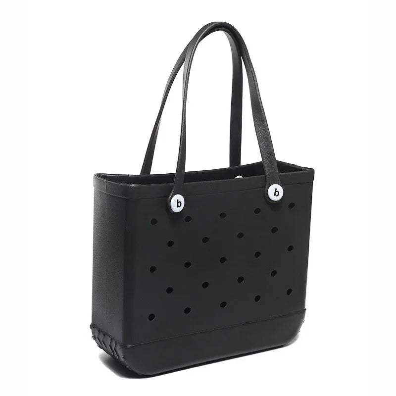 Beach bogg Bag Tote Silicone Basket Waterproof Travel Jelly Handbag Women Picnic Basket Multi-Purpose Croc Handbag Shopping Bags
