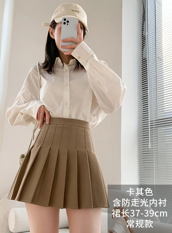 Summer High Waist Pleated Skirt Women Saias Vintage Sexy Mini Skirts Faldas Harajuku Casual Jupe Streetwear Woman Clothes New