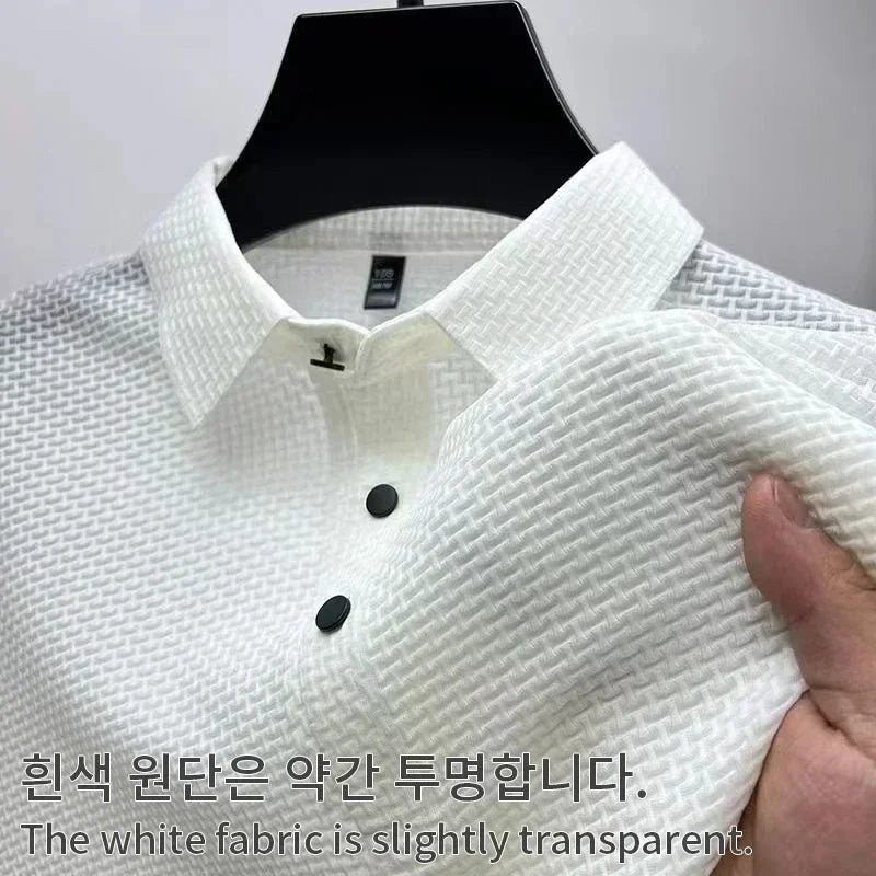 Upto XS-7XL Men's Short Sleeve T-shirt Cool and Breathable POLO Shirt Business Casual Sweat-absorbing Top Tees