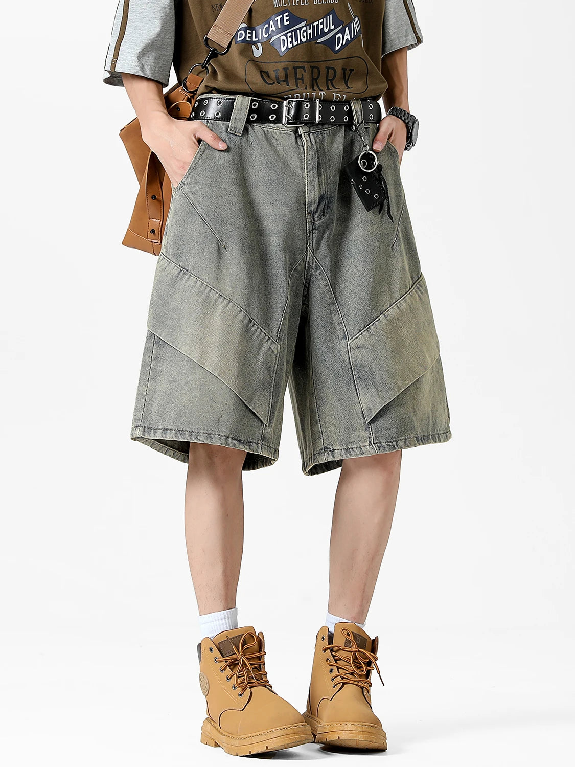 Y2k Fashion Oversized Denim Shorts Men Nostalgic Streetwear Baggy Short Jeans Brand Clothing Washed Cotton Summer Male Pants