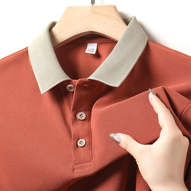 High Quality Summer Short Sleeved T-shirt for Men's Business and Casual Polo Shirt with A Collar and Half Sleeves, Cool Top