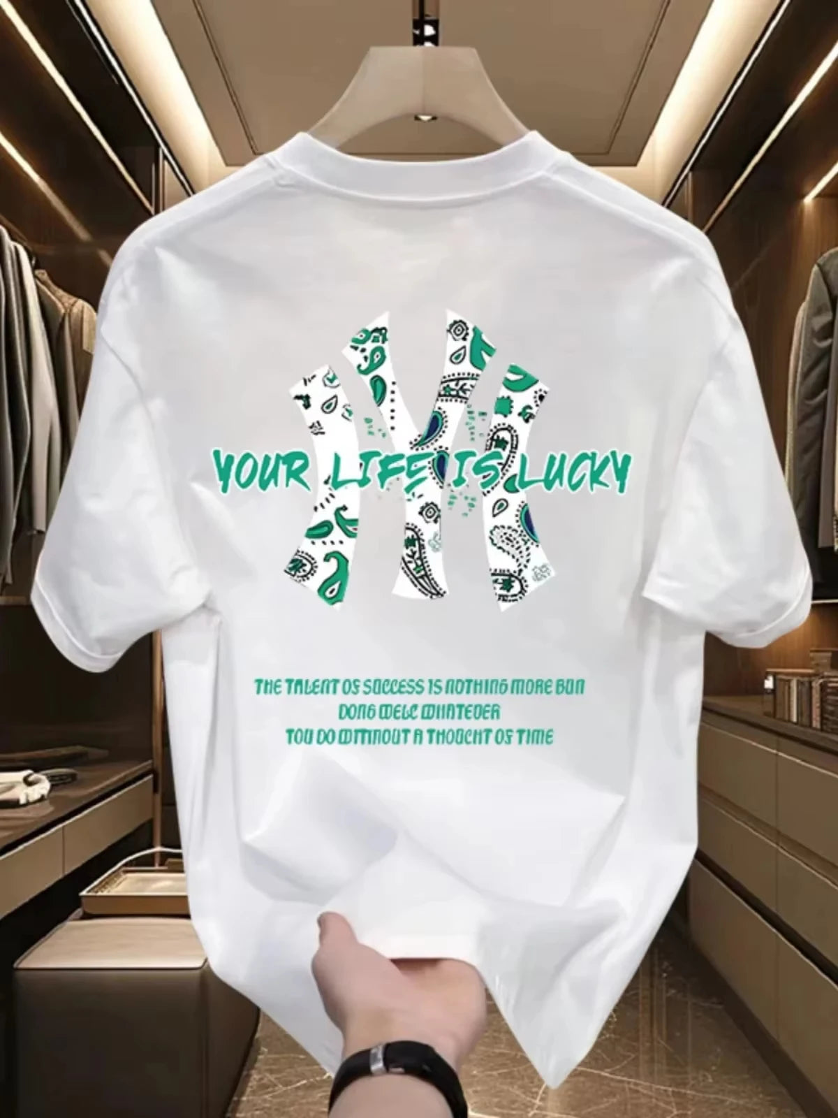 Summer 25 New Korean Men's and Women's High Quality Casual Crew-neck Print Short Sleeve Light Luxury Lovely T-shirt