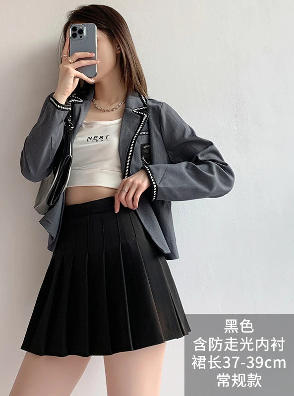 Summer High Waist Pleated Skirt Women Saias Vintage Sexy Mini Skirts Faldas Harajuku Casual Jupe Streetwear Woman Clothes New