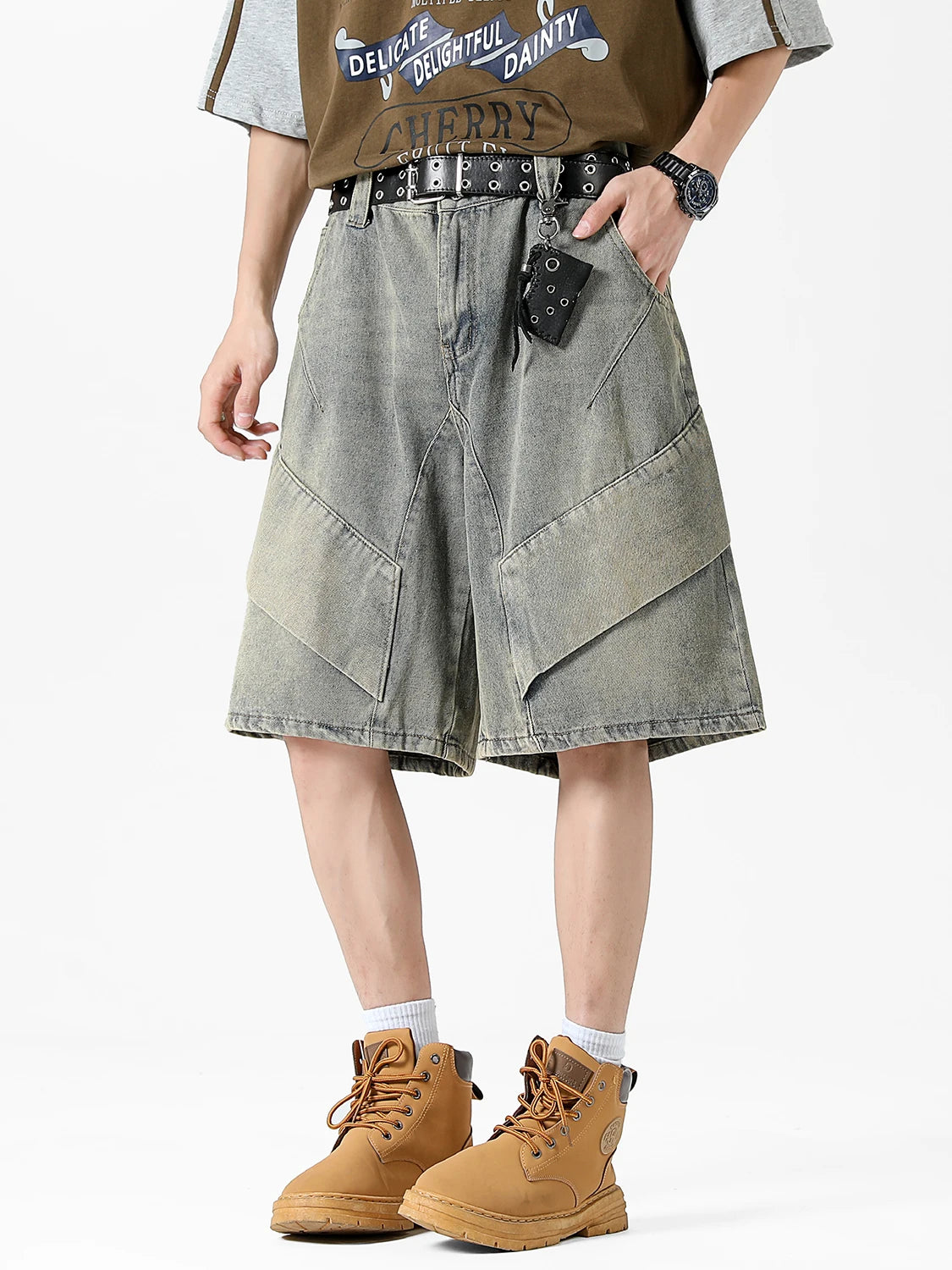 Y2k Fashion Oversized Denim Shorts Men Nostalgic Streetwear Baggy Short Jeans Brand Clothing Washed Cotton Summer Male Pants