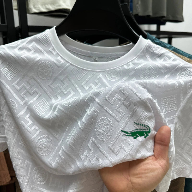 Cartelo  New Brand  Silk Breathable Short Sleeve Men O-neck Tops Fashion Designer 2025Summer Cool Comfortable T-shirt Clothing