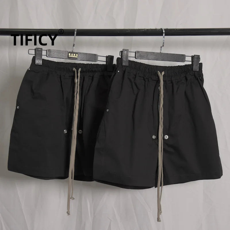 high street New Dark RO Classic Fashion Dark Shorts Woven Workwear Four Leg Leg Split Zipper Men's Beach Casual Shorts