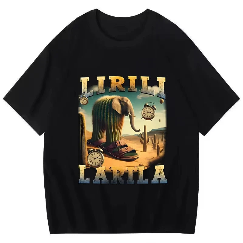 Tralalero Tralala Tung Sahur Bombardiro Crocodilo Tee Shirt Funny Italian Brainrot T-shirt Men Women Meme Print Top Short Sleeve