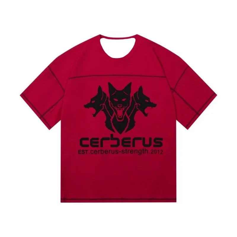 Cerberus T-shirts Graphic Short Sleeve Bodybuilding Basketball 3D Print T Shirt Workout Gym Men's Clothing Running Sports Tops