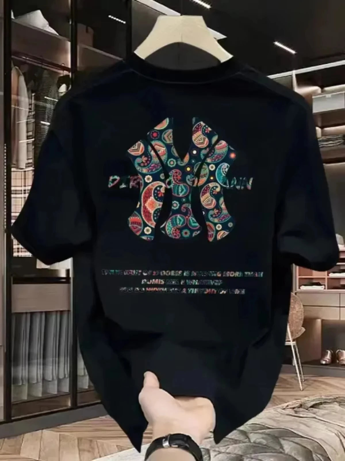 Summer 25 New Korean Men's and Women's High Quality Casual Crew-neck Print Short Sleeve Light Luxury Lovely T-shirt