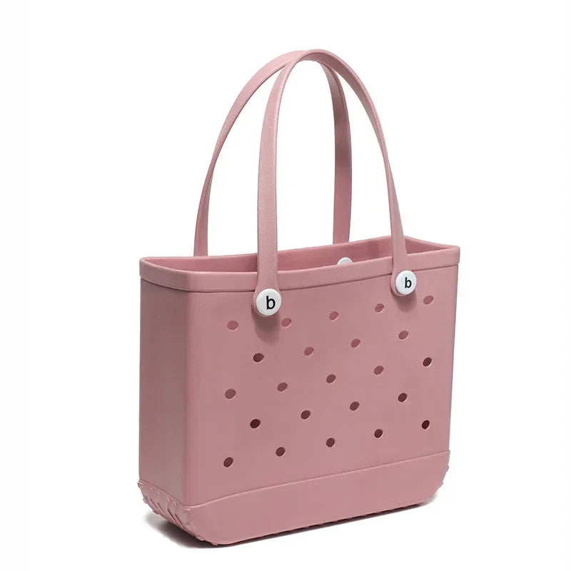 Beach bogg Bag Tote Silicone Basket Waterproof Travel Jelly Handbag Women Picnic Basket Multi-Purpose Croc Handbag Shopping Bags