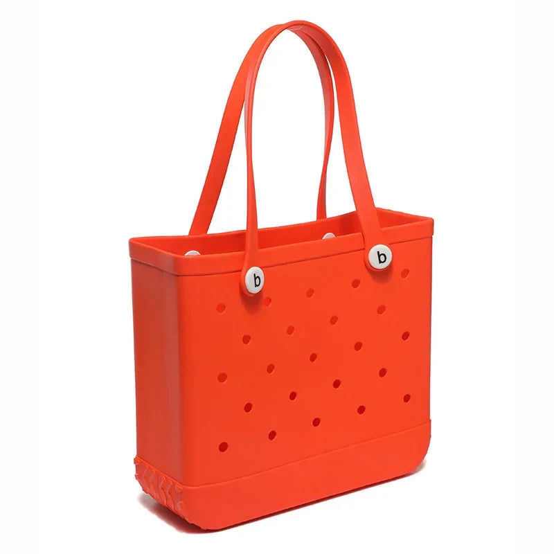 Beach bogg Bag Tote Silicone Basket Waterproof Travel Jelly Handbag Women Picnic Basket Multi-Purpose Croc Handbag Shopping Bags